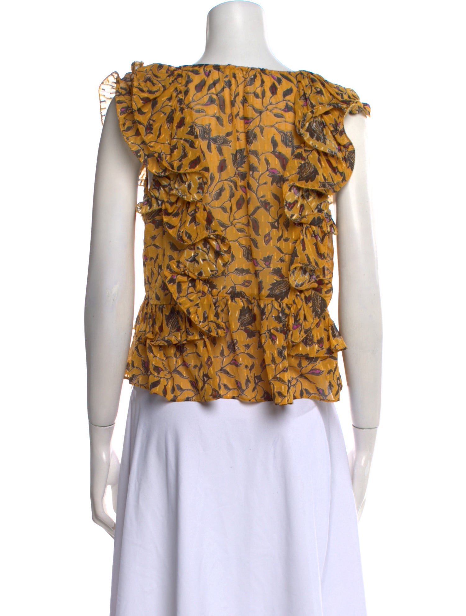 Ulla Johnson Silk Floral Print Crop Top